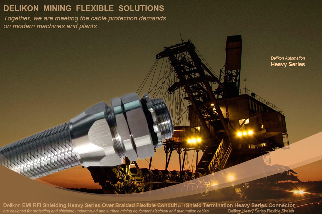 [CN] Delikon steel continuous casting rolling mill rfi emi shielding Heavy Series Over Braided Flexible Conduit EMI RFI Shielding Termination Heavy Series Conne